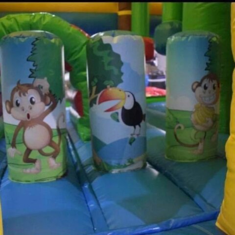Jungle themed inflatable bounce house