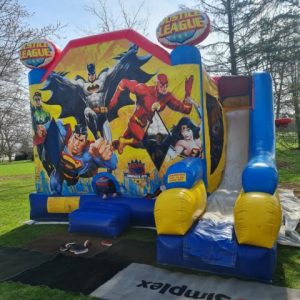Justice League superhero inflatable bounce house