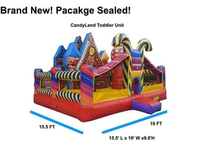 Candyland Toddler inflatable bounce house specs and dimensions
